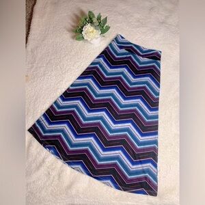 COPY - Chevron Patterned Blue and Black Skirt